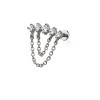 MULTI ROUND CZ DANGLE CHAIN TOP 316L SURGICAL STEEL THREADLESS (PUSH IN ) LABRET SET